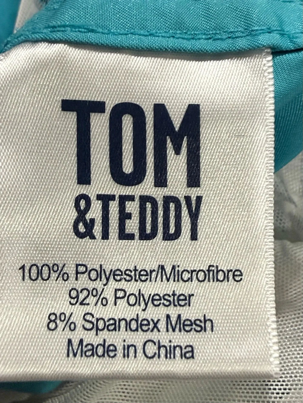 Tom & Teddy Swim Trunks Mens M Aqua Solid Board Shorts Beachwear